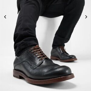 Untamed Street Eyton Imperial Black Derby Shoes Men’s 42 US 9 Handmade Italy